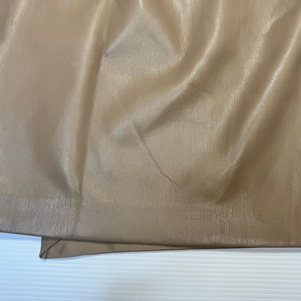 Babaton Aritzia Vicinity Faux Leather Camel Wrap Mini Skirt Women’s 10 Y2K Date - Picture 15 of 16